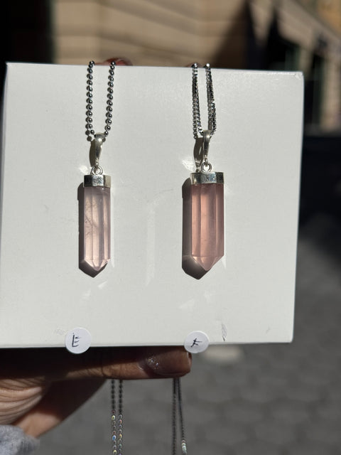 Rose Quartz Pendant 925 Sterling Silver