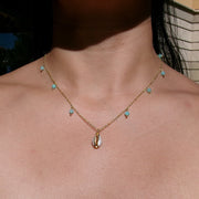 Amazonite x Seashell Charm Necklace