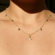 Apatite x Mini Moon Charm Necklace