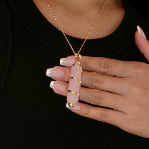 Double Terminated Rose Quartz Pendant