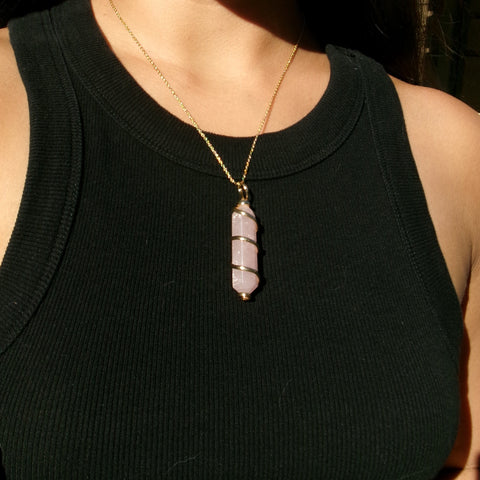 Double Terminated Rose Quartz Pendant