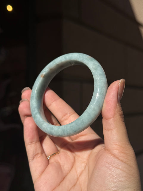 Blue Tone Jade Bangle (G) - 60.3mm