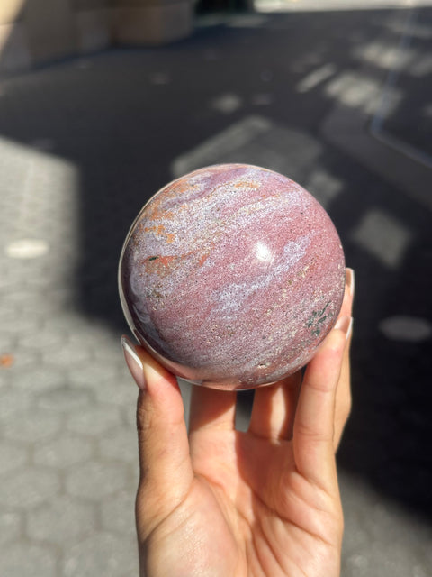 Strawberry Mauve Sea Jasper Sphere - 65