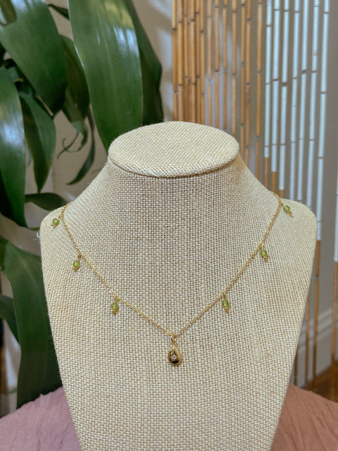 Peridot North Star Charm Necklace