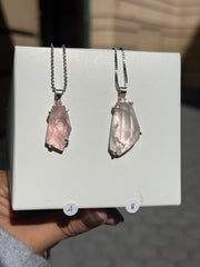 Rose Quartz Freeform Gem Pendant (you pick)