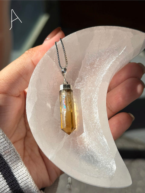 Natural Citrine Pendants 925 Sterling Silver (you pick)
