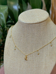 Prehnite Mini Moon Charm Necklace