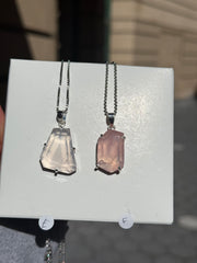 Rose Quartz Freeform Gem Pendant (you pick)