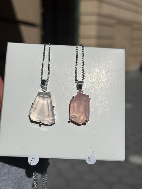 Rose Quartz Freeform Gem Pendant (you pick)
