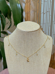 Prehnite Mini Moon Charm Necklace