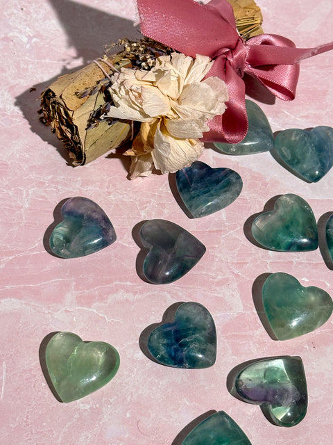 Mini Fluorite Hearts