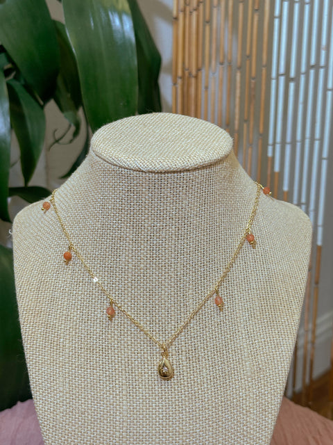 Sunstone North Star Charm Necklace