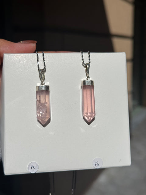 Rose Quartz Pendant 925 Sterling Silver