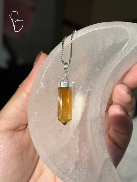 Natural Citrine Pendants 925 Sterling Silver (you pick)