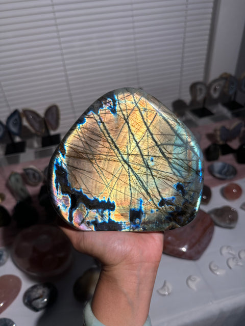 3.8 lbs Rose Gold and Yellow Labradorite Freeform - 188