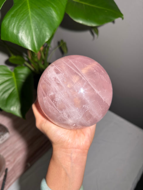 Star Rose Quartz Statement Sphere - 222