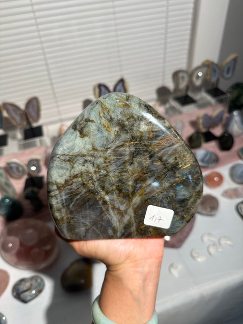 3.8 lbs Rose Gold and Yellow Labradorite Freeform - 188