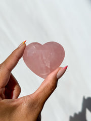 Faceted Rose Quartz Heart - (R)