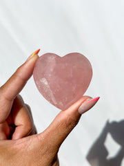 Faceted Rose Quartz Heart - (P)