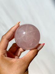 Star Rose Quartz Sphere - (J)