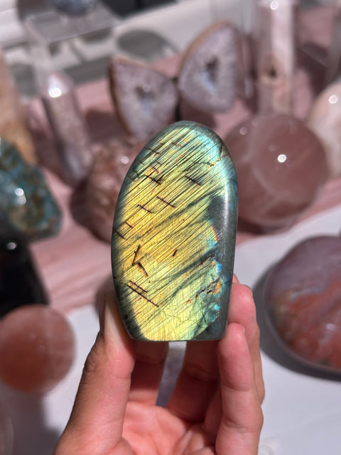 Yellow Gold Labradorite Freeform - 22
