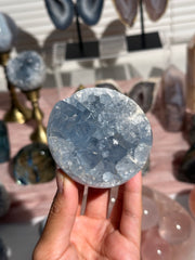 Gemmy Celestite Flat Sphere - 60