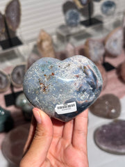 Blue Speckled Sea Jasper Heart - 26