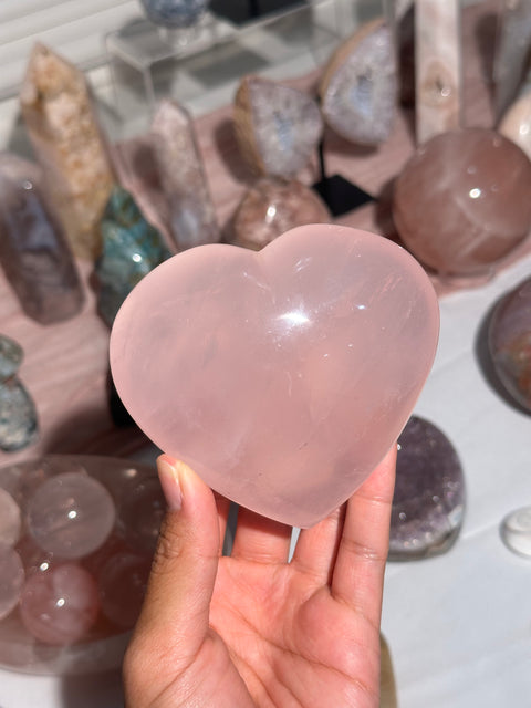 Gemmy Glitter Rose Quartz Heart - 45