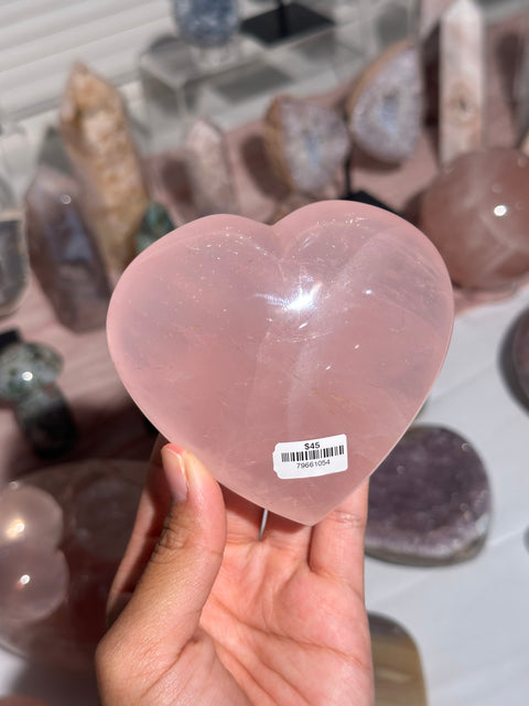 Gemmy Glitter Rose Quartz Heart - 45