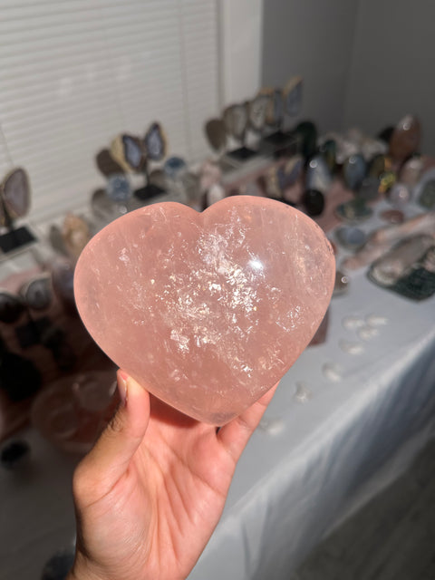 1.6 lbs Gemmy Glitter Rose Quartz Heart - 72