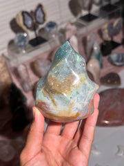 Colorful Teal Sea Jasper Flame - 37