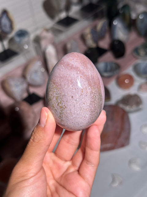 Mauve Pink Sea Jasper Egg - 25