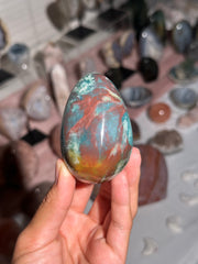Colorful Rainbow Sea Jasper Egg - 26b
