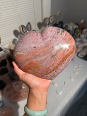 5lb Strawberry Mauve XL Sea Jasper Heart - 222