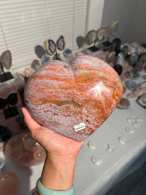 5lb Strawberry Mauve XL Sea Jasper Heart - 222