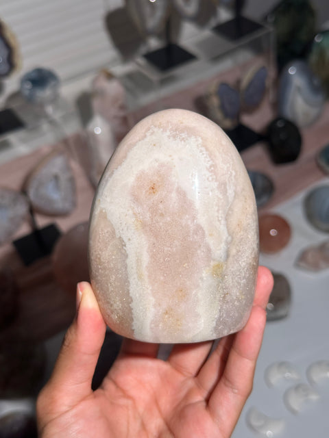 Baby Pink Flower Agate Freeform - 48