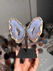 Jelly Blue Agate Fairy Wings on Stand - 57