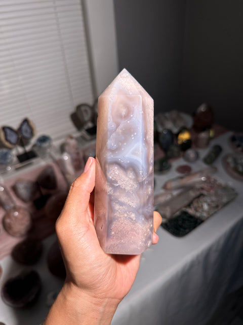 Jelly Flower Agate Tower - 59