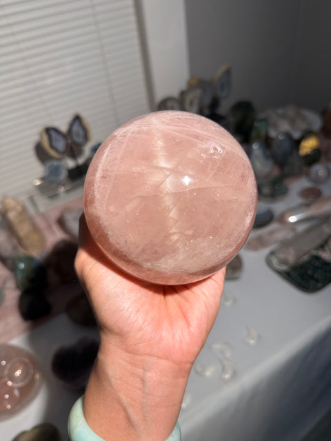 3.5 lb Star Rose Quartz Sphere - 160