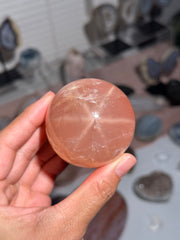 Peachy Pink Star Rose Quartz Sphere - 26