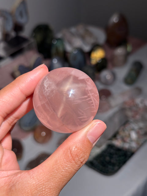 Gemmy Star Rose Quartz Sphere -29