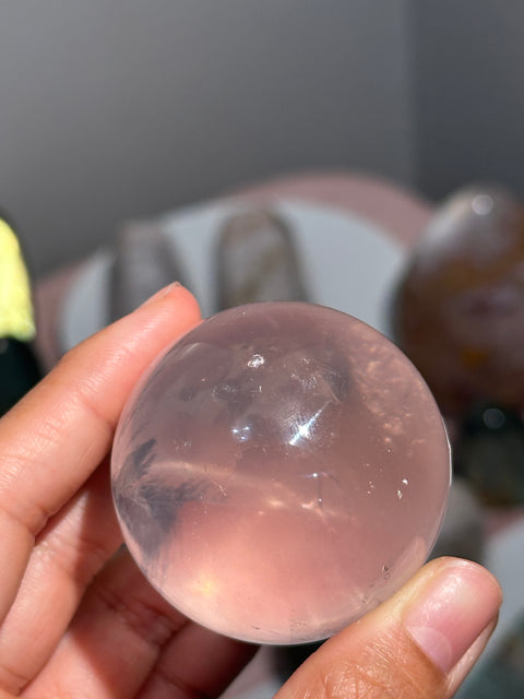 Gemmy Star Rose Quartz Sphere -50