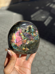 Pink and Rainbow Labradorite Freeform - 55