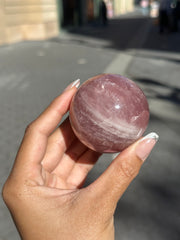 Dark Pink Rose Quartz Sphere - 26