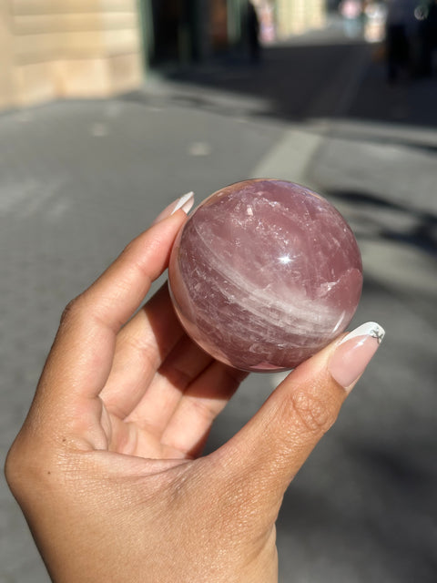Dark Pink Rose Quartz Sphere - 26