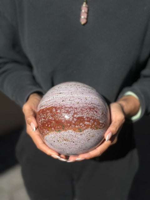 10 lb. Strawberry Mauve Sea Jasper Sphere - 333