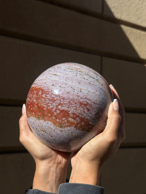 10 lb. Strawberry Mauve Sea Jasper Sphere - 333