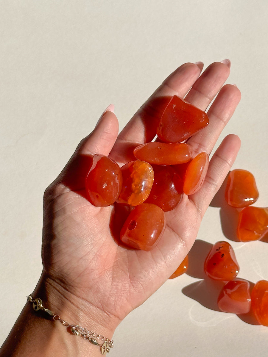 Carnelian Crystal Tumbles - Bad Witch Crystals