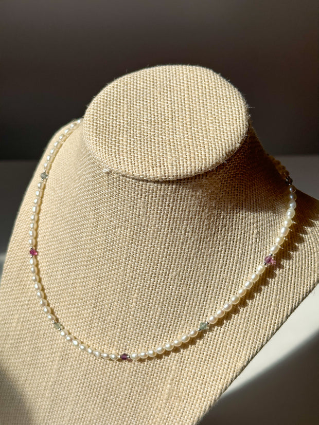 Mini Pearl and Fluorite Necklace