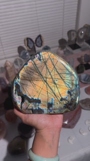 3.8 lbs Rose Gold and Yellow Labradorite Freeform - 188